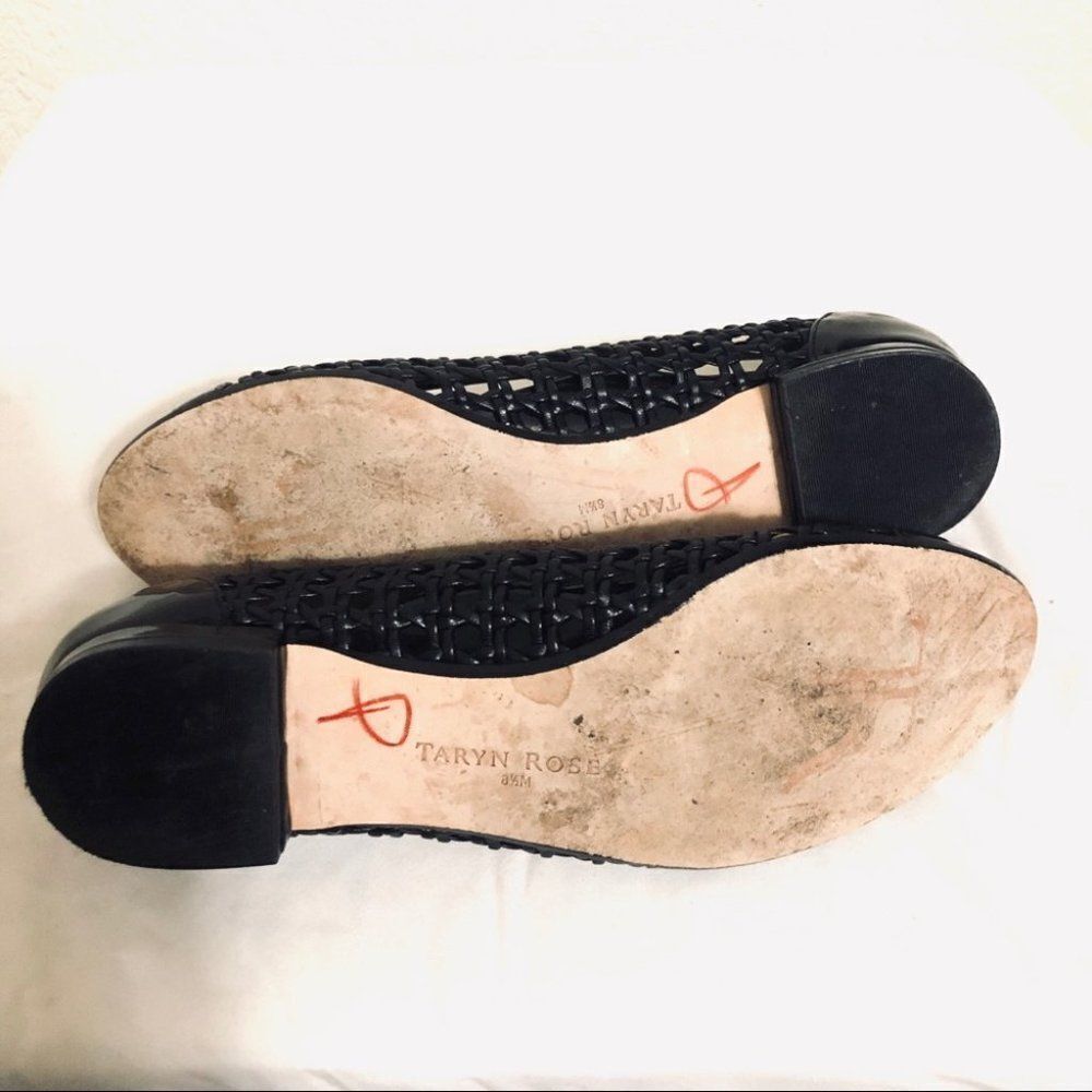 Taryn Rose Beatriz Woven Leather Black Flats Size 8.5 - Picture 12 of 15